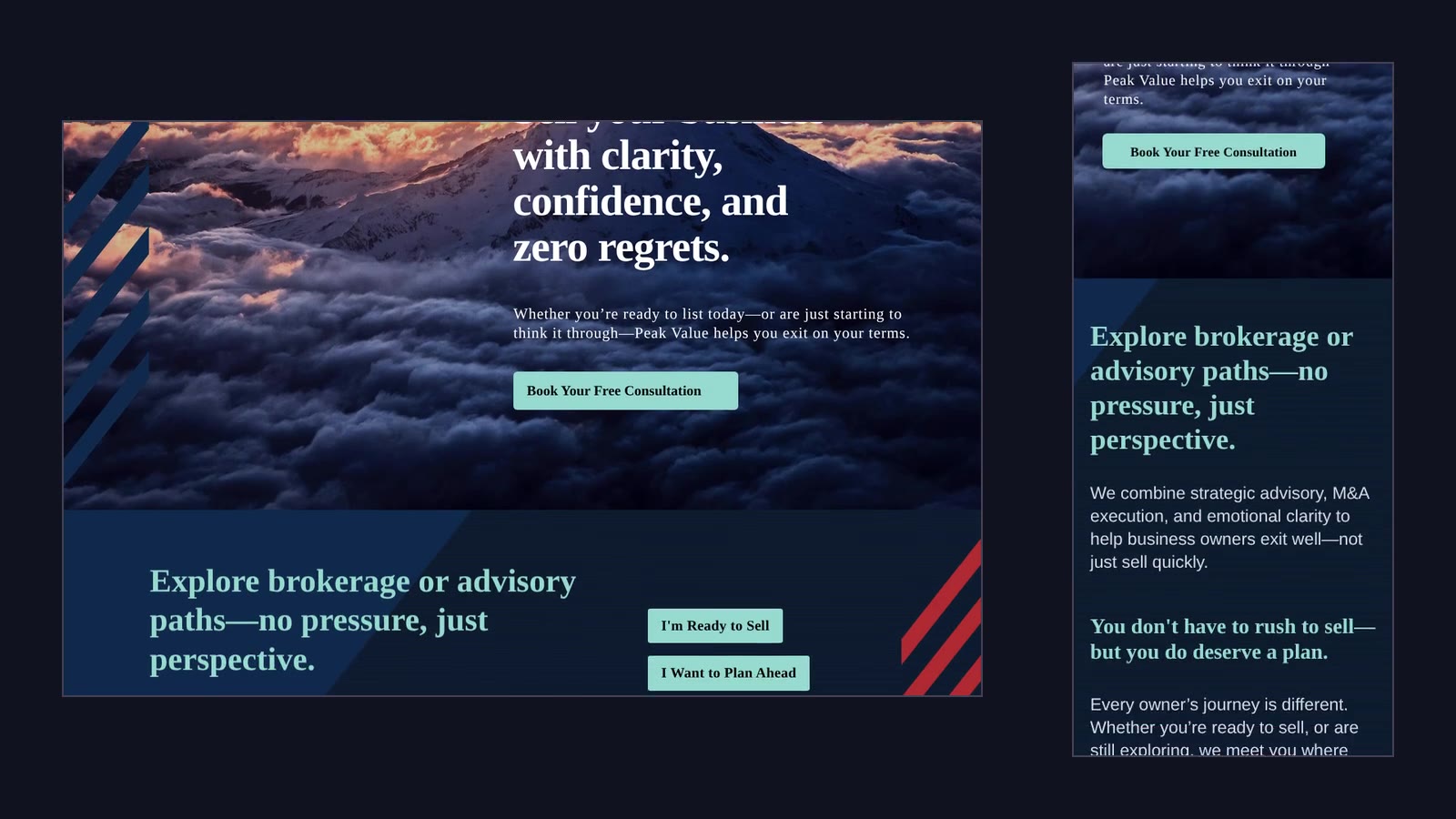 The page on desktop and phone together.